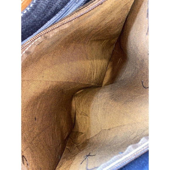 Bogolan de Woodin Tote Bag African Mud Cloth With Leather Straps - Picture 11 of 12